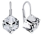 111 Stříbrné náušnice čiré kostky Swarovski® Crystals VSW035E